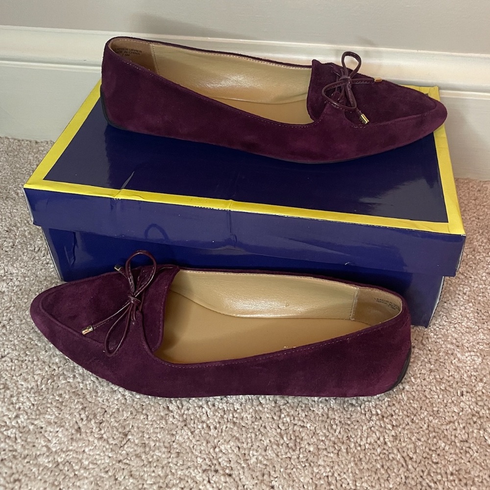 Maroon Talbots leather/suede loafers size 7.5
